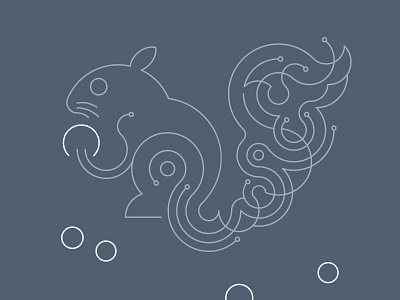 Squirrel – Grey version animal flat illustration lines screen print screenprint simple squirrel vector
