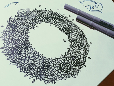 floral style cyrillic design drawing graphic handmade lettering sketch