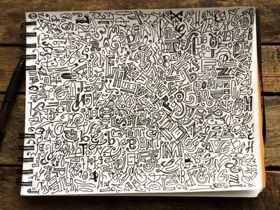 Letter Sketches alphabet ink sketch typography