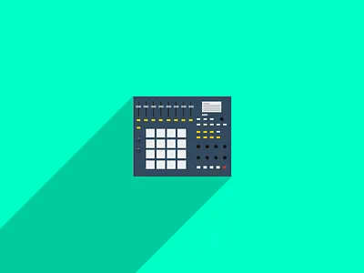 Flat Akai-MPD32 akai color cyan design flat green icon instruments music