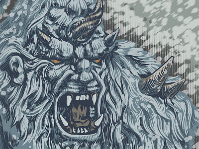 Yeti photoshop poster screenprint