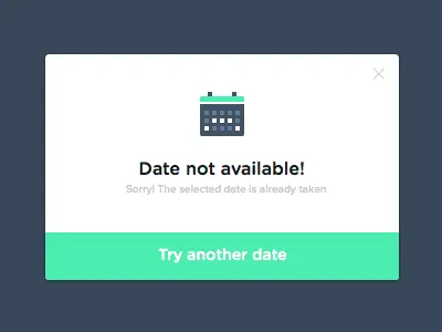 Not available calendar modal calendar modal not available