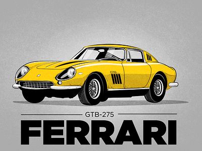 Commission work 275 auto auto mobile illustrations automobile car illustration ferrari gtb hand made illustration magazine