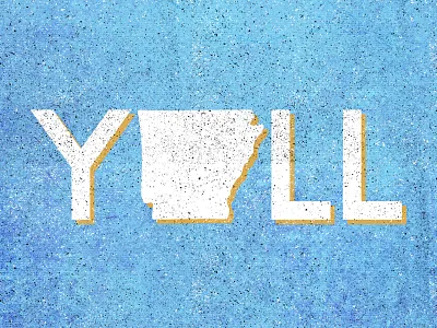 YALL arkansas photoshop southern state texture type typography yall
