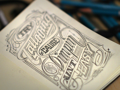 Try Tattooing Cause Pimpin Aint Easy Ogabel calligraphy drawing lettering ogabel script sketch sketchbook typography