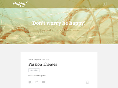 Sneak peek of new Tumblr theme blog clean css3 html5 minimal photo responsive theme tumblr tumblr theme typography webdesign