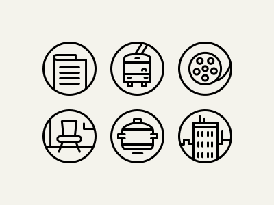 The Village pictograms icons pictograms