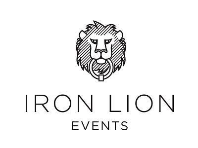 Iron Lion Events black and white branding gotham hatch identity lion logo monochromatic