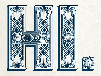 Hi From Carson animals announcement hand lettering illustration intricate invitation monster type typography