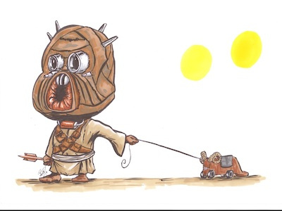 Tusken Raider banthas letraset promarkers sand people star wars tusken raider