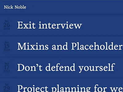 New blog design branding flat identity minimal personal serif ui
