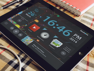 Dashbox Dashboard app art dashboard design digital direction gadgets interaction ipad ui ux