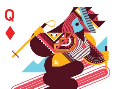 Queen Diamond card diamond illustration playing card queen vector winter