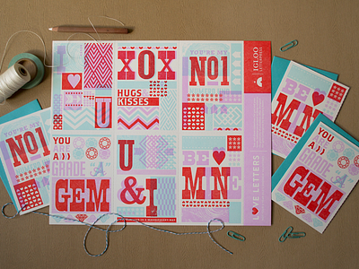 Love Letters | Tear-Apart Valentines letterpress pattern vintage modern vintage type wood type