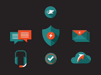 Imperial Icons approve cloud communication email flat icons illustrator shield vector