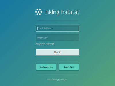 Habitat Sign In flat form gradient inkling login modal retina sign in web