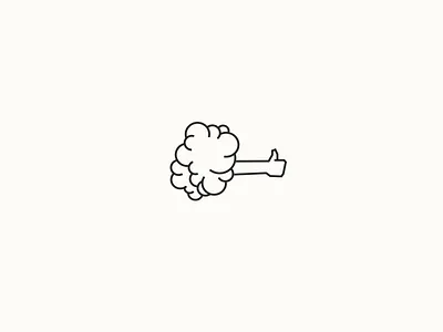 Clouds up cloud hand icon like pictogram thumb