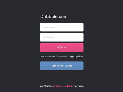 Dribbble Sign In design dribbble mockup ui web