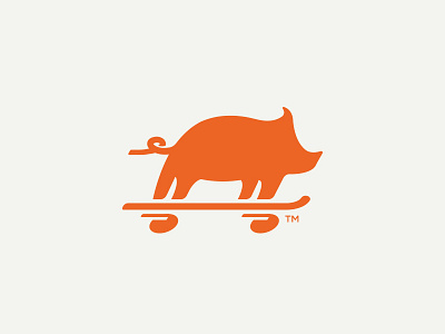 Pigs Might Fly animal branding farm farmyard flight fly identity logo pig skateboard social speed