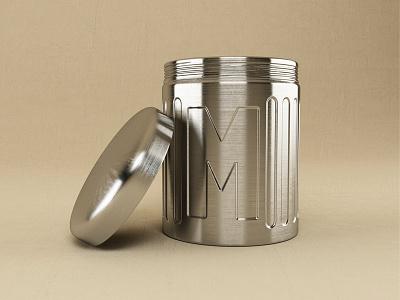 M on a can 3d 3d illustration aluminium c4d can cinema 3d metall rendering vray