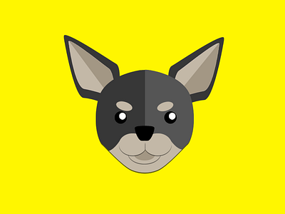 Life's Ruff chihuahua flat icon illustration