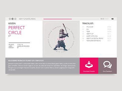 Player Screendraft design music player user interface