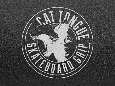 Cat Tongue black cat d dh grip logo skateboard tongue white