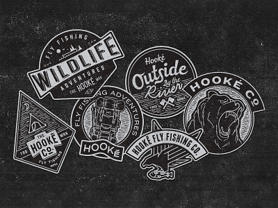 Wildlife & Adventures badges adventures axe backpack badge bear camping crest falcon fly fishing outdoors vintage wildlife