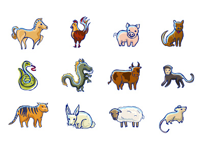 Chinese Horoscope 2014 animals chinese horoscope illustration zodiac