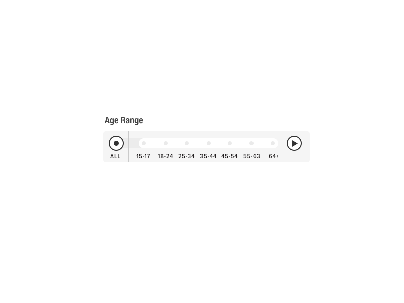 Age range scrubber interaction animation interaction scrubber