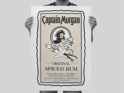 Captain Morgan - Black Vanilla black captain d dh label morgan rum vanilla