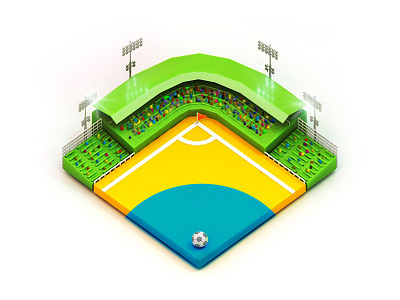 Peace of Football Stadium - Brazil flag 3d ball brasil brazil cup flag football lights reflectors stadium world