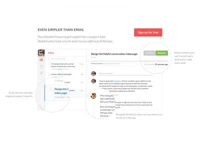 Helpful.io Homepage Product Zoom helpful products support web design