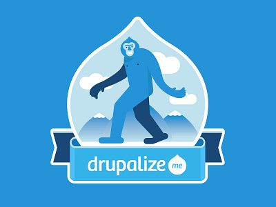 Yeti Sticker bigfoot drupal flat illustration simple sticker yeti