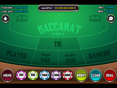 Baccarat Game Interface baccarat casino game hoodie interface ios retina ui