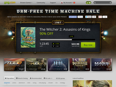 GOG.com Time Machine Sale gog kmita project promo webdesign