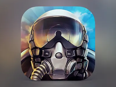 DogFight destroyer dogfight exterminator head helmet icon ios metall plane