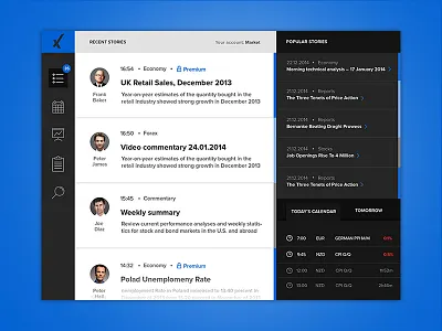 xPuls App app blue charts feed ios7 market news stock