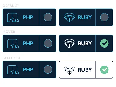 Language Selection clean contrast flat lines radio button ui