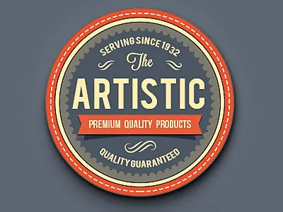 Retro Badge badge offer retro retro badge ribbon sales badges shadow stitch stitches vintage