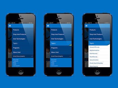 m.Intel Redesign - Navigation design flat graphic intel interface ios7 iphone mobile redesign site ui ux