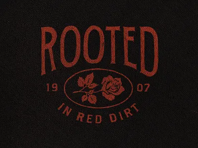 Rooted 1907 apparel country distressed floral flower merch ok oklahoma red dirt rooted vintage