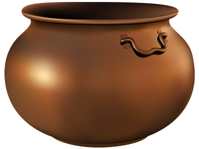 Gradient mesh fun: Metal Pot brass gradient mesh illustrator metal pot