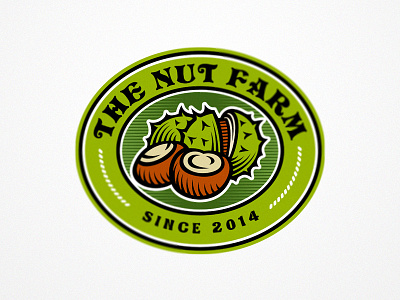 The Nut Farm agronomy chestnuts engraving farm food logo nuts old production style village vintage