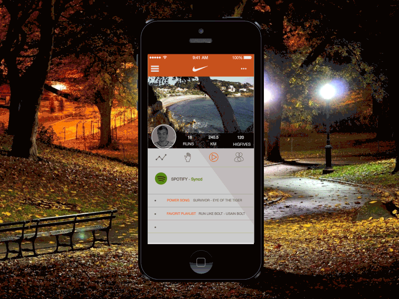 Nike + Concept (GIF) animation concept flat gif nike run running shadow sneakers ui ux