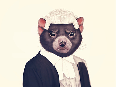 The Devil Lawyer - WIP animal drawing illustration tasmania tasmanian devil tassie devil wip