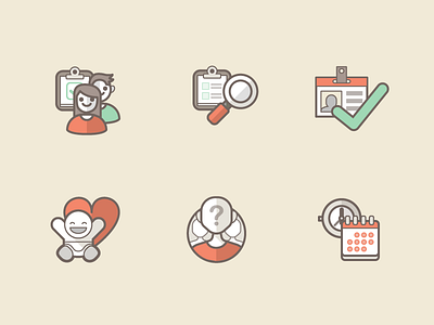 Childcare Service Icon Set [WIP] calendar clipboard clock flat icon icon set icons id card profile simple