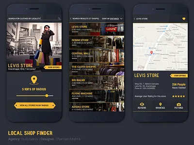 Local Shop Finder android design iphone mobile app ui ux