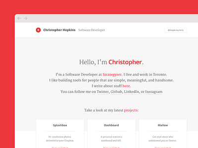 hopkins.io interaction portfolio typography web