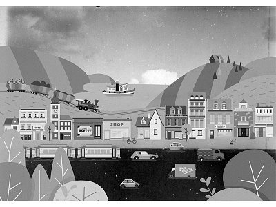 city bakery bar building car hotel house ship shop town train tram travel